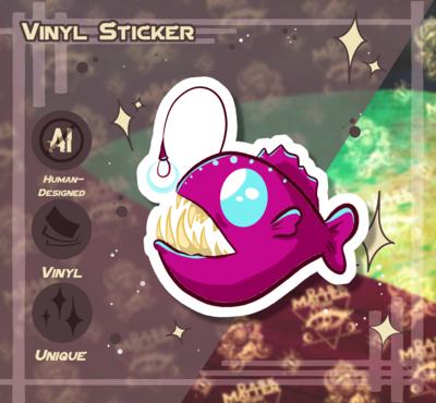 Deep Sea Creatures: Angelica the Angler Fish | Vinyl Stickers