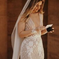 Sexy Mermaid Lace Wedding Dress, Luxury Bling Bridal Dress Bridal Gown - Thumbnail 3