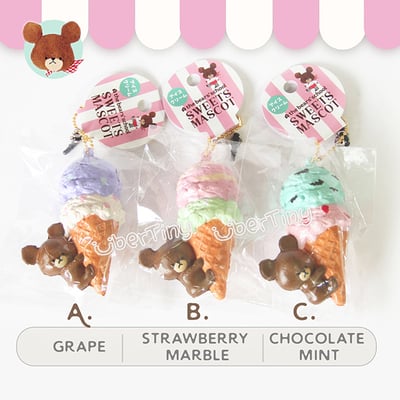 Rare* bears' school sweets - double scooop icecream squishy (licensed)