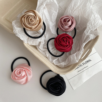 2pcs rose hair tie sweet headdress hair accessories elastic hair bands 