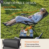 JHK Zero Gravity Lounge Chairs – Set of 2 Portable Recliners with Cup Holder Trays & Adjustable Headrests for Camping, Patio, or Garden - Thumbnail 2