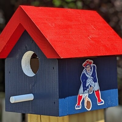 Patriots retro bird house