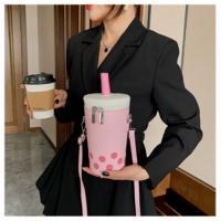 Milk Tea Boba Kawaii PU Leather Shoulder  - Thumbnail 1