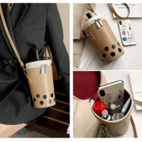 Milk Tea Boba Kawaii PU Leather Shoulder  - Thumbnail 3