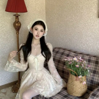 Dreamy Elegance Women's Lace Dress - Thumbnail 4
