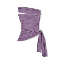 Off-shoulder mesh sleeveless T-shirt with irregular hem - Thumbnail 8