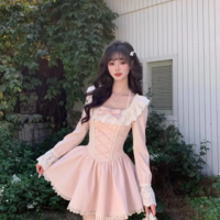 Dreamy Sweet Pink Lace Long Sleeve Dress  - Thumbnail 4