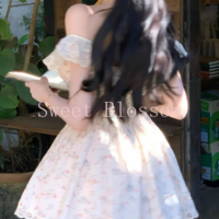 French Vintage Floral Slim Fit Dress - Thumbnail 1