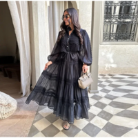 Elegant Hollow Out Embroidered Patchwork A-Line Maxi Dress - Thumbnail 8