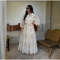 Elegant Hollow Out Embroidered Patchwork A-Line Maxi Dress - Thumbnail 3