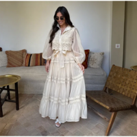Elegant Hollow Out Embroidered Patchwork A-Line Maxi Dress - Thumbnail 4