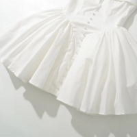 Elegant Fit and Flare White Mini Dress - Thumbnail 6