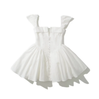 Elegant Fit and Flare White Mini Dress - Thumbnail 8