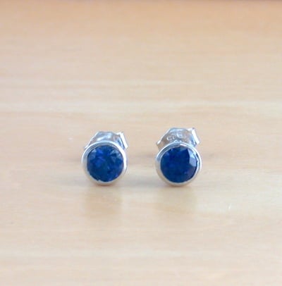 925 Sapphire (Lab Created) Stud Earrings/ Sapphire Studs/Sapphire Jewellery/Sapphire Jewelry/Sapphire Jewelery/September Birthstone