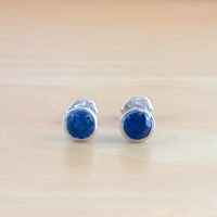925 Sapphire (Lab Created) Stud Earrings/ Sapphire Studs/Sapphire Jewellery/Sapphire Jewelry/Sapphire Jewelery/September Birthstone - Thumbnail 4