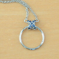 BOXED GIFT SET/925 Sapphire (Lab Created) Necklace/Sapphire Jewelry/Silver Sapphire Necklace/Sapphire Studs/Sapphire Earrings/UK - Thumbnail 1