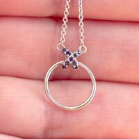 BOXED GIFT SET/925 Sapphire (Lab Created) Necklace/Sapphire Jewelry/Silver Sapphire Necklace/Sapphire Studs/Sapphire Earrings/UK - Thumbnail 3