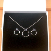 BOXED GIFT SET/925 Sapphire (Lab Created) Necklace/Sapphire Jewelry/Silver Sapphire Necklace/Sapphire Studs/Sapphire Earrings/UK - Thumbnail 10