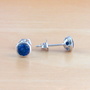 BOXED GIFT SET/925 Sapphire (Lab Created) Pendant & Chain/Sapphire Jewelry/Silver Sapphire Necklace/Sapphire Pendant/Sapphire Earrings/UK-1