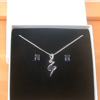 BOXED GIFT SET/925 Sapphire (Lab Created) Pendant & Chain/Sapphire Jewelry/Silver Sapphire Necklace/Sapphire Pendant/Sapphire Earrings/UK - Thumbnail 10