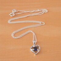 BOXED GIFT SET/925 Sapphire (Lab Created) Pendant & Chain/Sapphire Jewelry/Silver Sapphire Necklace/Sapphire Pendant/Sapphire Earrings/UK - Thumbnail 4