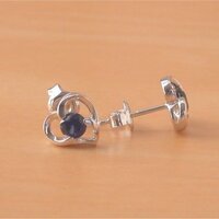 BOXED GIFT SET/925 Sapphire (Lab Created) Pendant & Chain/Sapphire Jewelry/Silver Sapphire Necklace/Sapphire Pendant/Sapphire Earrings/UK - Thumbnail 5