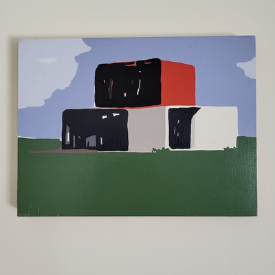  Retreat House (Orange Modular) 9" x 12"