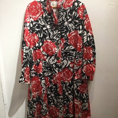 Y's for living black and red flower coat
