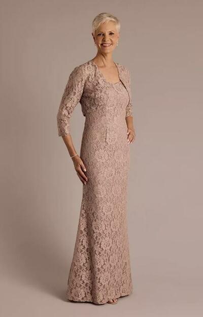 Elegant Champagne Lace Mother Of the Bride/ Groom Dresses Formal Evening Dress