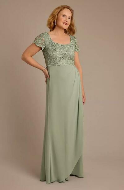 Elegant Mint Green Sheath Lace Mother Of the Bride/ Groom Dresses Formal Evening Dress
