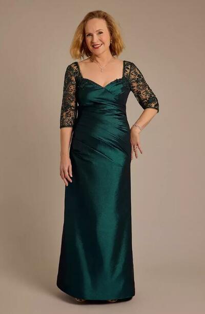 Elegant Emerald Green Sheath Lace Mother Of the Bride/ Groom Dresses Formal Evening Dress