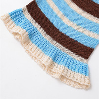 Round neck solid color sleeveless pullover women's designer knitted sweater - Thumbnail 3