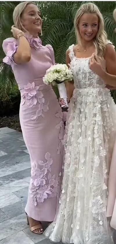 Elegant Pink Sheath Lace Appliques Tea-length Mother Of the Bride/ Groom Dresses Formal Evening Dress