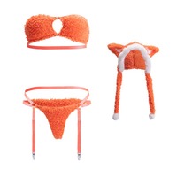 3-Piece Plush Fox Costume Lingerie Set - Thumbnail 7