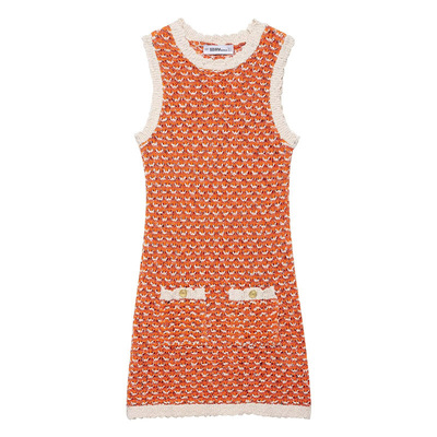 Stylish and casual sleeveless textured knit dress