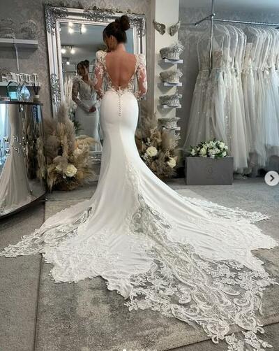 Sex Mermaid Wedding Dress, Lace Bridal Dress Bridal Gown