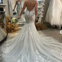 Sexy Mermaid Wedding Dress, Appliques Tulle Bridal Dress Bridal Gown - Thumbnail 1