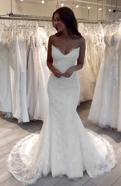 Sexy Mermaid Wedding Dress, Lace Bridal Dress Bridal Gown