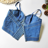 Women Denim Corset Top - Thumbnail 2