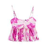 Fashionable Sexy Hot Girl Hollow Embroidery Print Top - Thumbnail 2