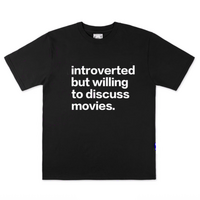 Free Shipping-INTROVERTED BUT WILLING TO DISCUSS MOVIES TEE - Thumbnail 2