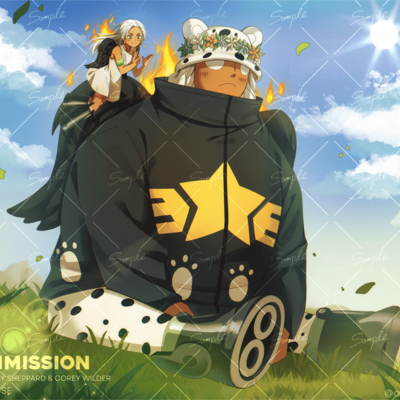 One piece "s-snake" flowers textured paper autographed print