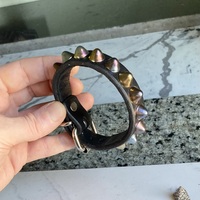 1-Row Rainbow Standard British Stud Wristband - Thumbnail 1