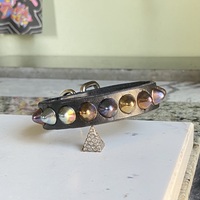 1-Row Rainbow Standard British Stud Wristband - Thumbnail 2