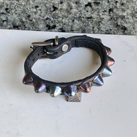 Narrow 1-Row Rainbow Standard British Stud Wristband - Thumbnail 4