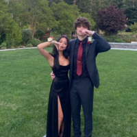 Simple A-line Split Black Prom Dress,Graduation Dress - Thumbnail 1