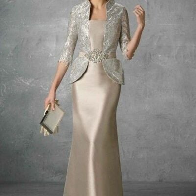 Elegant mermaid lace with jacket mother of the bride/ groom dresses formal evening dress