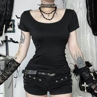 Dark Gothic Style Bone Chain T-shirt - Thumbnail 2