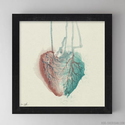 heart (light) - FRAMED giclée print - 12" x 12" album edition