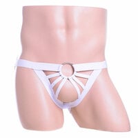 Sexy Exposed Hollow Metal Ring Crossdresser T-back Panty Underwear Underpants Temptation G-string Men's Lingerie  - Thumbnail 4